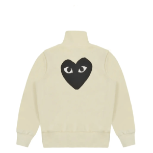 CDG Play Sweatshirt with Big Heart Ivory Back Side
