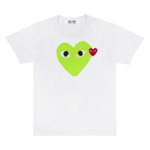 CDG Play T-Shirt Pastel Heart and Red Emblem Front Side