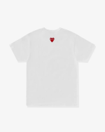 CDG Play Unisex Reverse Red Heart T-Shirt White