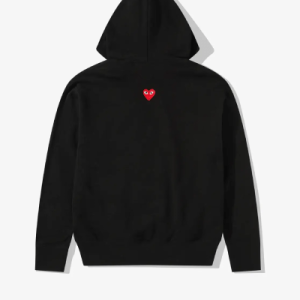 CDG Play Unisex Reverse Red Heart Zip Hooded Back Side