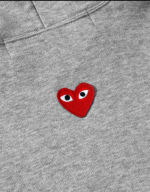 CDG Play Unisex Reverse Red Heart Zip Hooded Grey Logo
