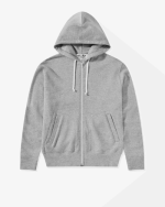 CDG Play Unisex Reverse Red Heart Zip Hooded Grey Front Side