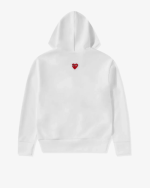 CDG Play Unisex Reverse Red Heart Zip Hooded White Back Side