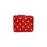 CDG Wallet Polka Dot Printed Full Zip Around Wallet Red SA7100PD Front Side