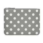 CDG Wallet Polka Dot Printed Zip Pouch Grey SA5100PD Front Side