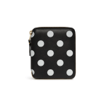 CDG Wallet Polka Dots Printed Full Zip Around Wallet Black SA2100PD