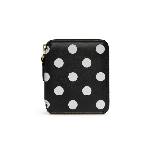 CDG Wallet Polka Dots Printed Full Zip Around Wallet Black SA2100PD CDG Wallet Polka Dots Printed Full Zip Around Wallet Black SA2100PD