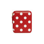 CDG Wallet Polka Dots Printed Full Zip Around Wallet Red SA2100PD Front Side
