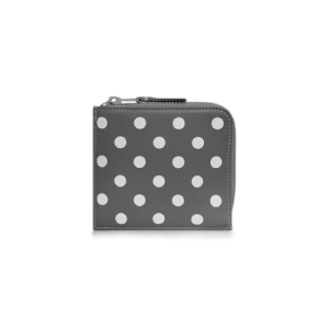 CDG Wallet Polka Dots Printed Zip Around Wallet Grey SA3100PD Front Side