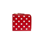 CDG Wallet Polka Dots Printed Zip Around Wallet Red SA3100PD Front Side