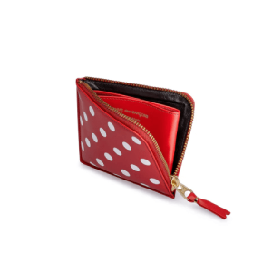 CDG Wallet Polka Dots Printed Zip Around Wallet Red SA3100PD inside