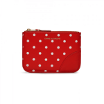 CDG Wallet Polka Dots Printed Zip Pouch Red SA8100PD Front Side