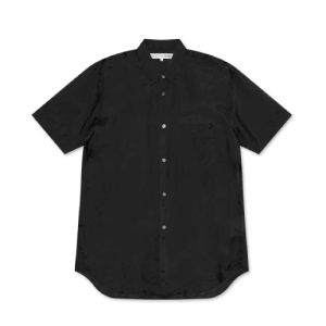 CDG Washed Cupro Short-Sleeve Shirt Black Front Side
