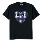 Comme Des Garcons Blue Heart Shirt black Front Side