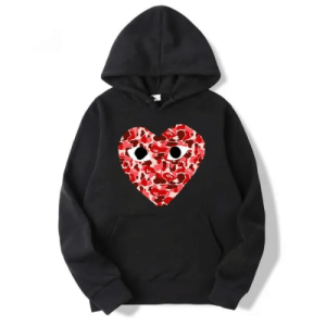Comme Des Garcons Camo Heart Hoodie Front Side