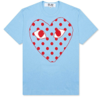 Comme des Garçons Play Pastelle Polka Dot Red Heart T-shirt Front Side