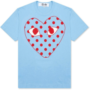 Comme des Garçons Play Pastelle Polka Dot Red Heart T-shirt Front Side