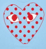 Comme des Garçons Play Pastelle Polka Dot Red Heart T-shirt Logo