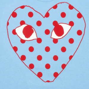 Comme des Garçons Play Pastelle Polka Dot Red Heart T-shirt Logo