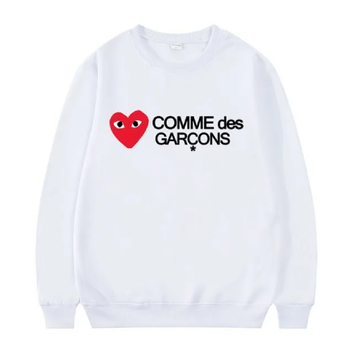 Comme des Garçons Play Heart Logo Sweatshirt (White) Comme des Garçons Play Heart Logo Sweatshirt (White) Front Side