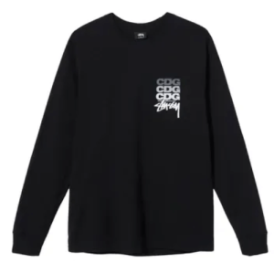 Stüssy x CDG Stack (Black) Front Side