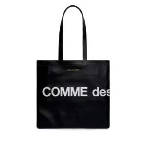 CDG Huge Logo Tote Bag Black SA9001HL Front Side View
