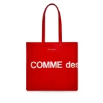 CDG Huge Logo Tote Bag Red SA9001HL Front Side
