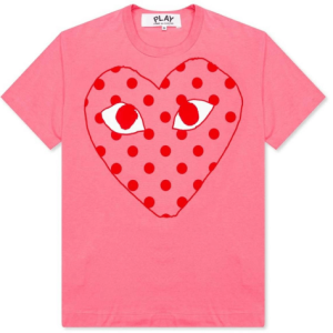 Comme des Garcons Play Pastelle Polka Dot Red Heart T-shirt Front Side