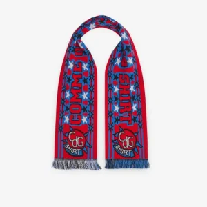 CDG Shirt Football Scarf Red/Blue Full Scarf View