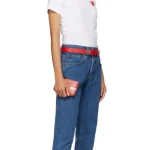 COMME des GARÇONS Red Huge Logo Pouch Hand View