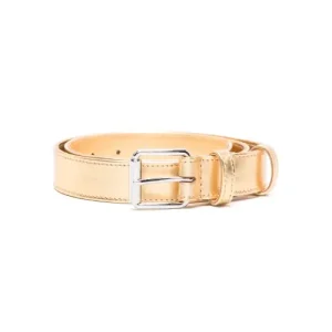 Comme Des Garçons Wallet Metallic Leather Belt Gold-Tone Full View