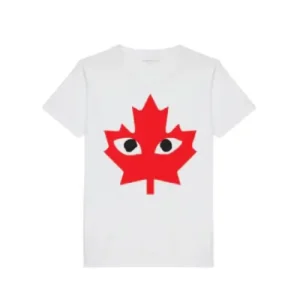 CDG Big Canadian Maple Leaf Emblem T-Shirt Front Side View